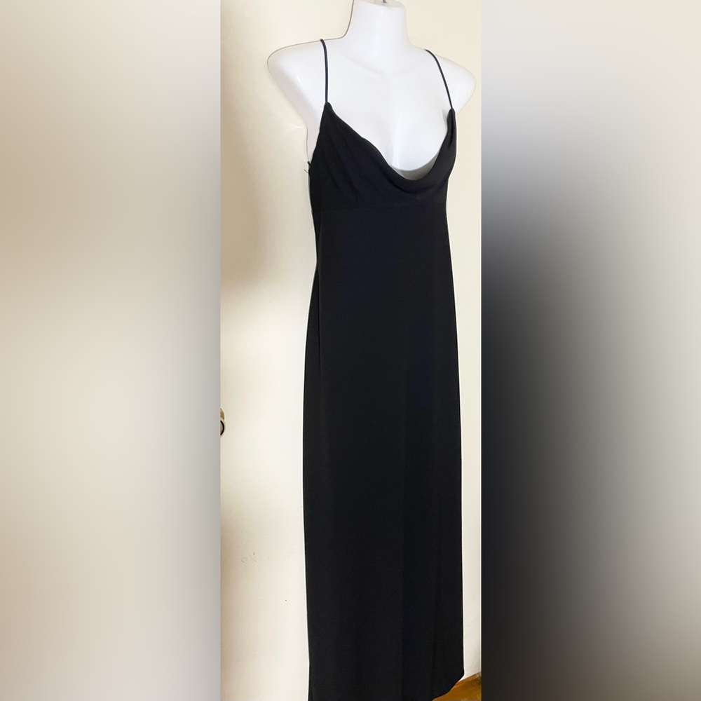 Sz M Zara DRAPED DRESS Elegant Black Women's Dress - Picture 9 of 14